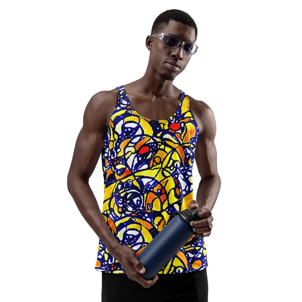 Electric Sunburst on Men's Tank Top — Front