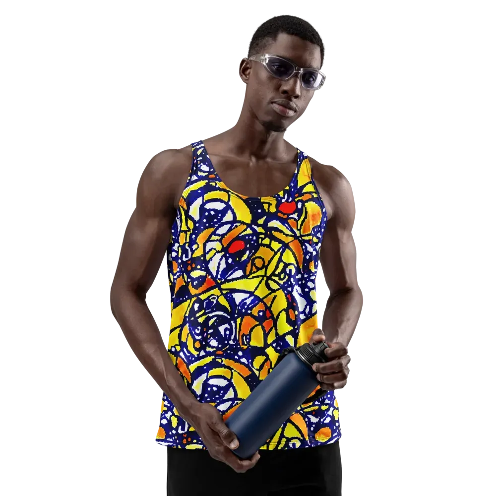 Electric Sunburst on Men's Tank Top — Front