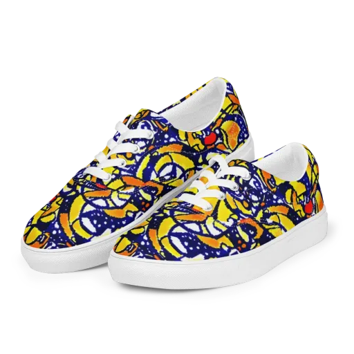 Electric Sunburst on a Men's Lace-Up Canvas Shoes