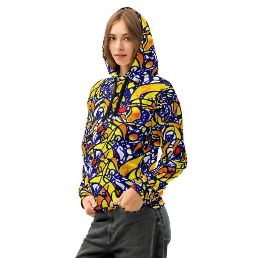 Electric Sunburst on a Cotton Hoodie