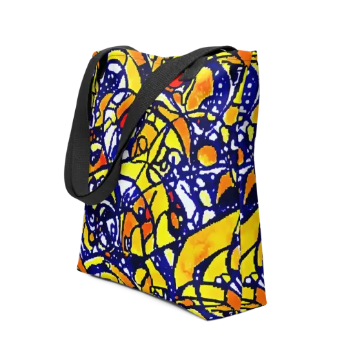 Electric Sunburst on a Tote Bag