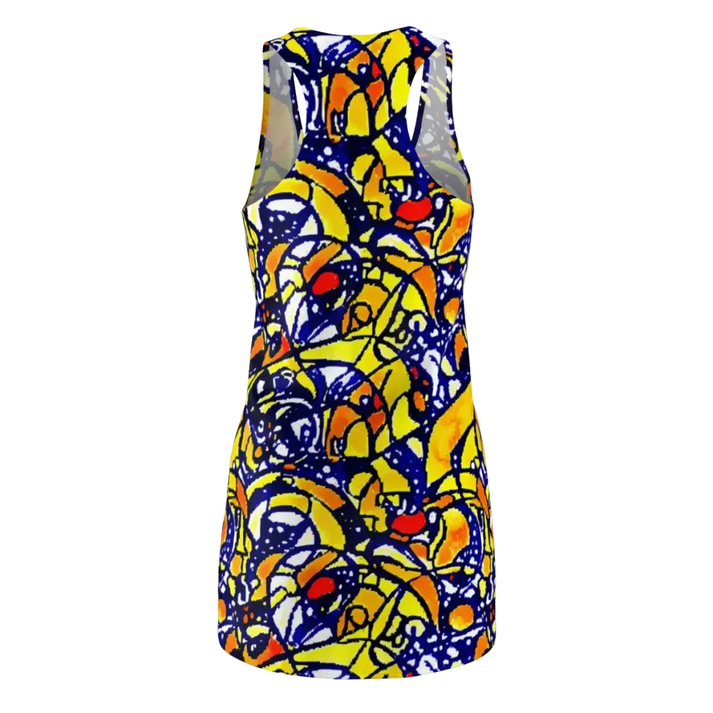 Electric Sunburst on Racerback Dress — Back