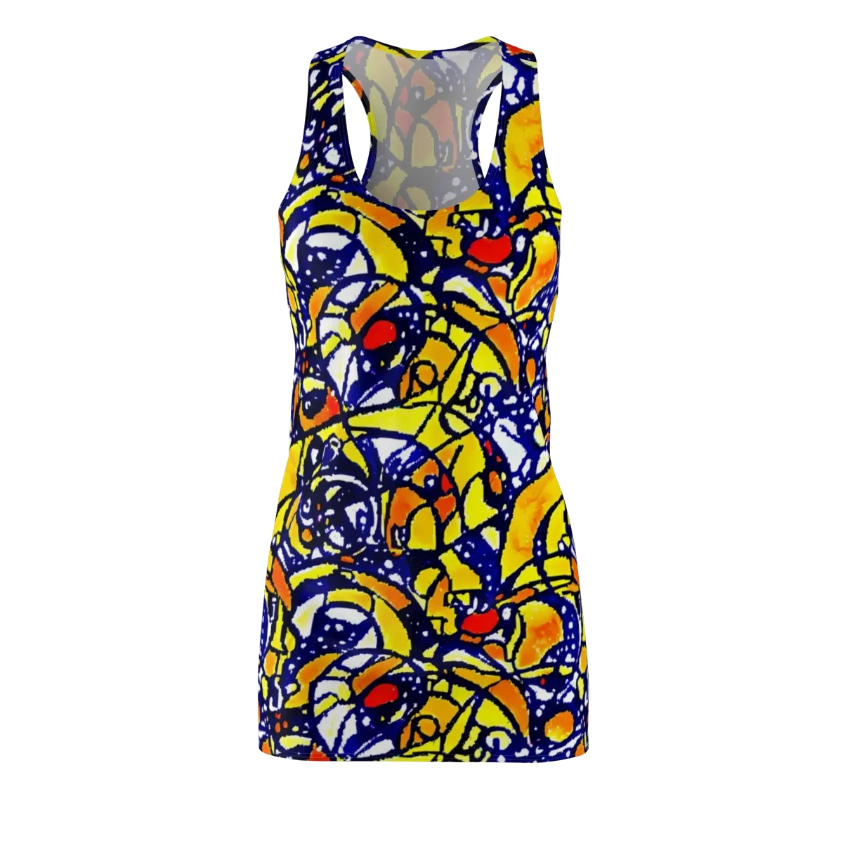 Electric Sunburst on Racerback Dress — Front