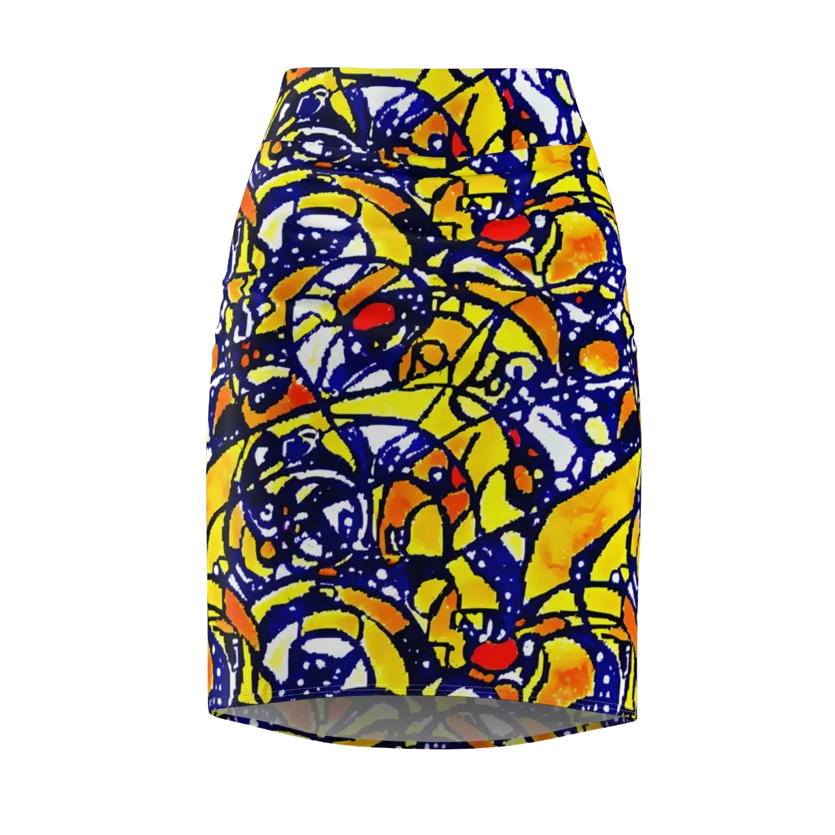Electric Sunburst on Pencil Skirt — Front