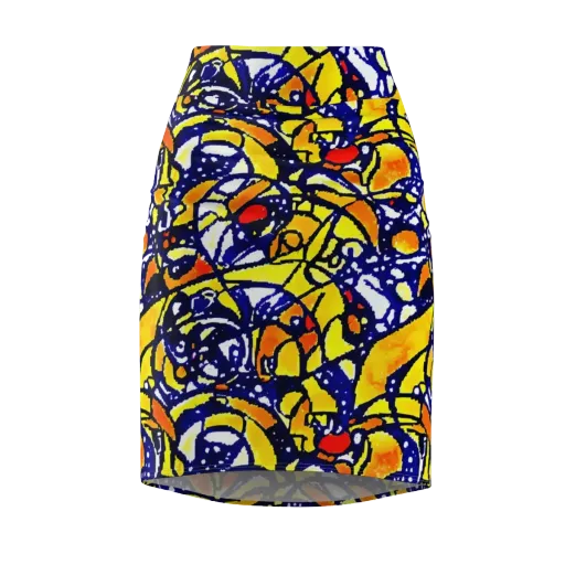 Electric Sunburst on a Pencil Skirt