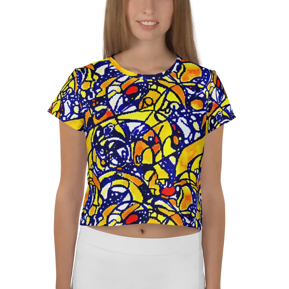 Electric Sunburst on Crop Tee — Front