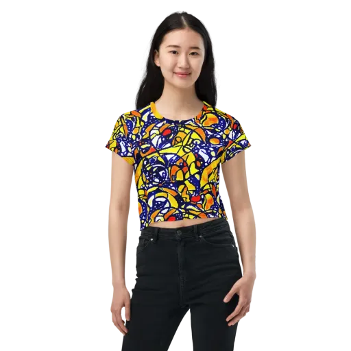 Electric Sunburst on a Crop Tee