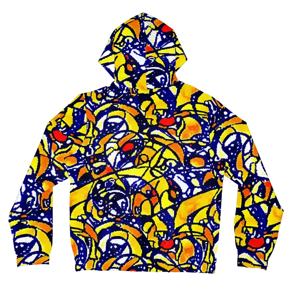 Electric Sunburst on Women's Full-Zip Hoodie — Back