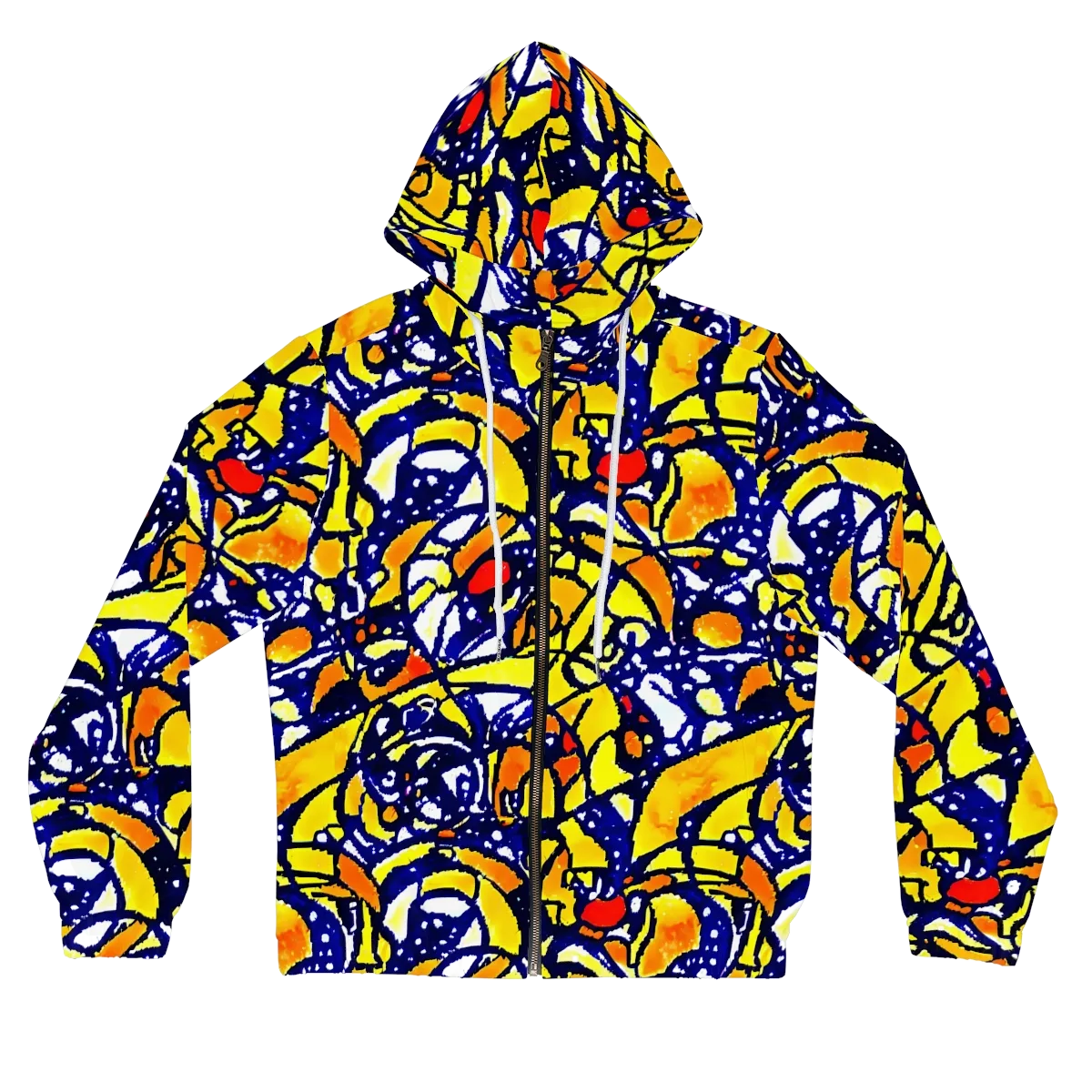 Electric Sunburst on Women's Full-Zip Hoodie — Front