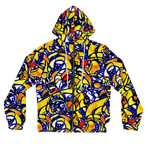 Electric Sunburst on a Women's Full-Zip Hoodie