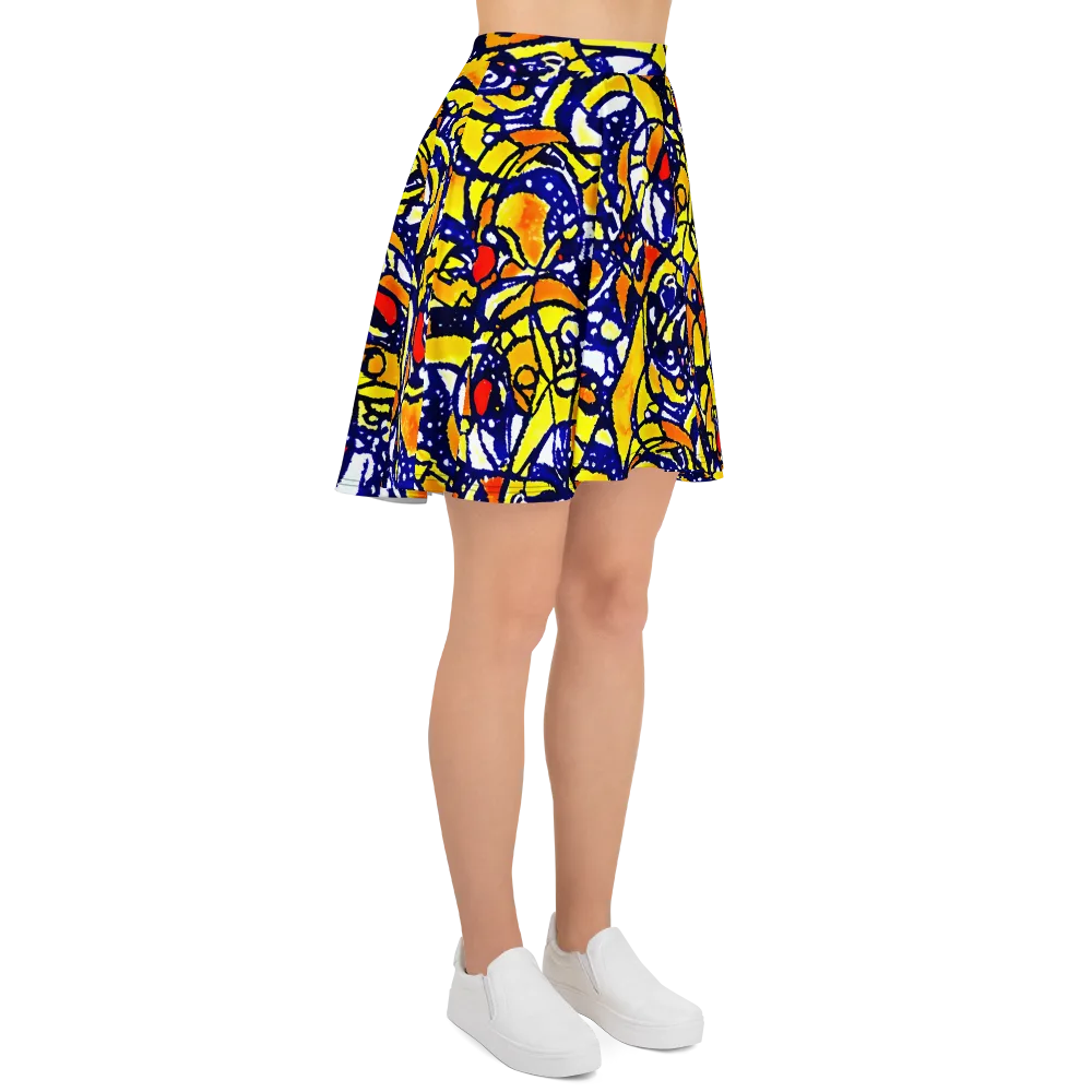 Electric Sunburst on Skater Skirt — Right