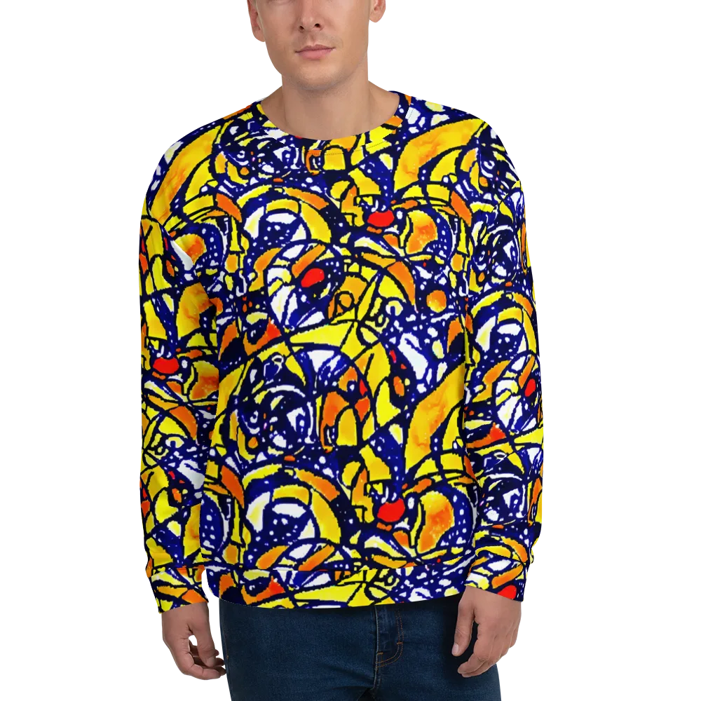 Electric Sunburst on Sweatshirt — Front