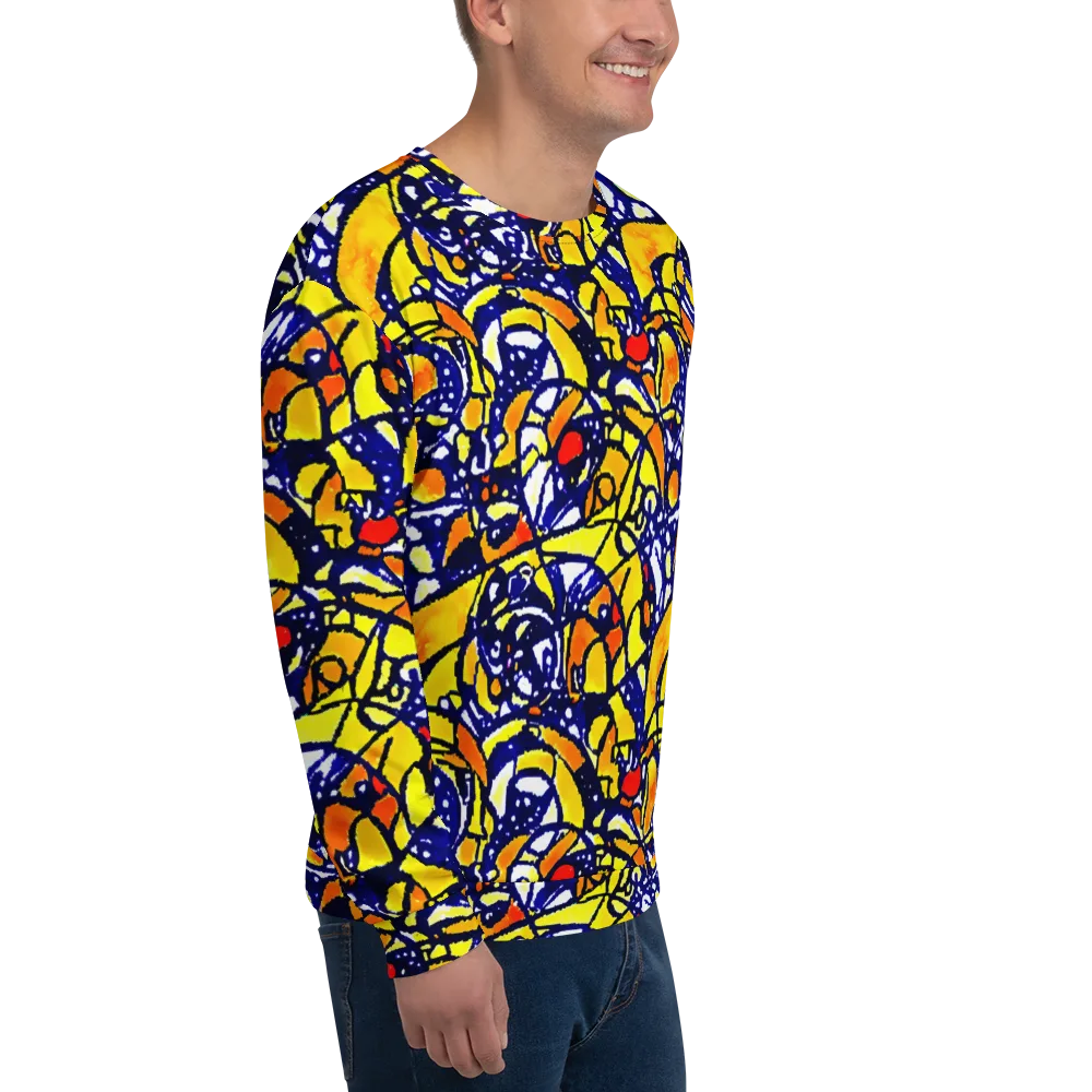 Electric Sunburst on Sweatshirt — Right Front