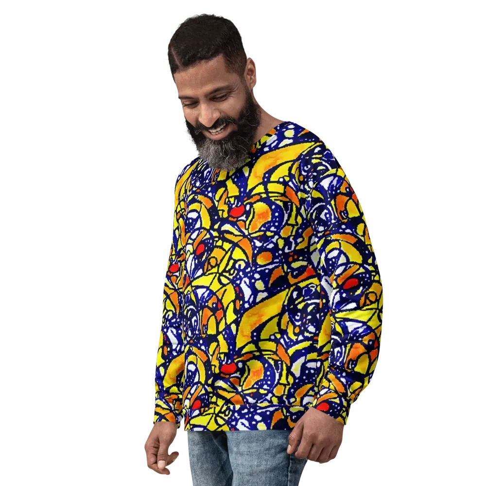 Electric Sunburst on Sweatshirt — Left Front