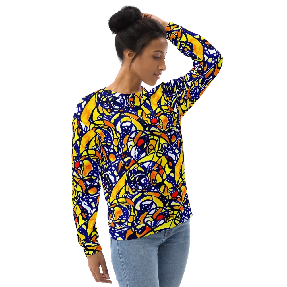 Electric Sunburst on Sweatshirt — Right Front