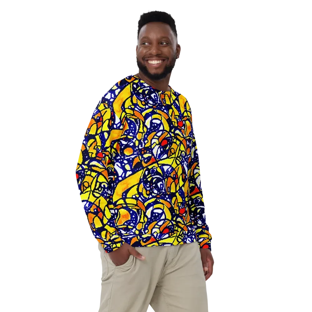 Electric Sunburst on Sweatshirt — Front