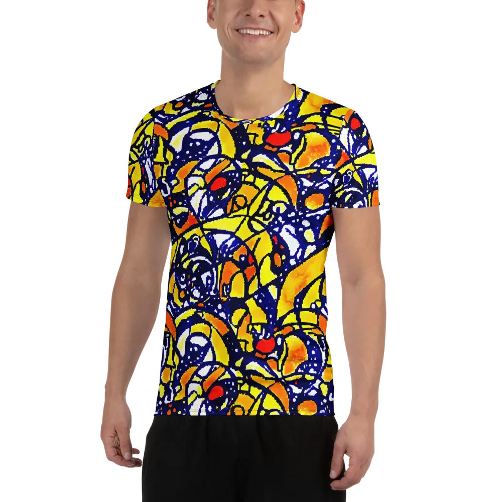 Electric Sunburst on Men's Athletic T-Shirt — Front