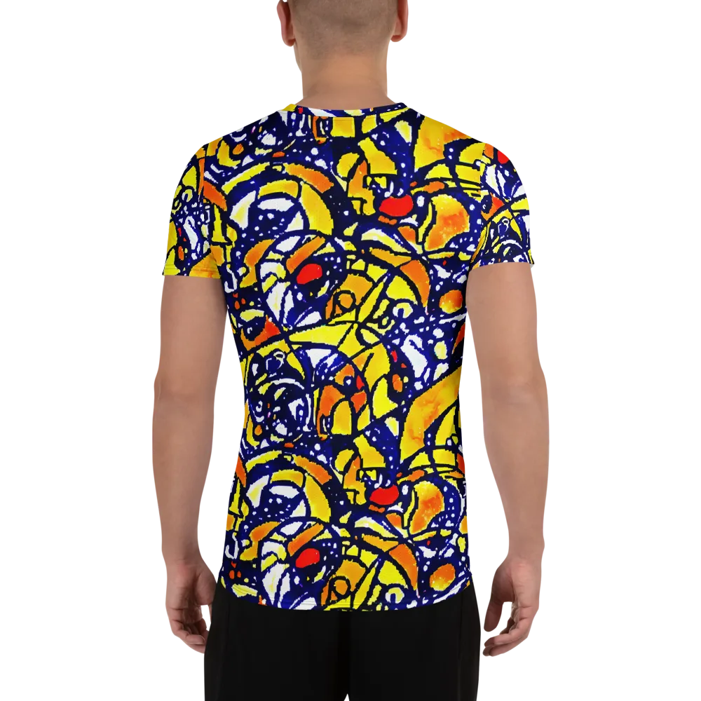 Electric Sunburst on Men's Athletic T-Shirt — Back