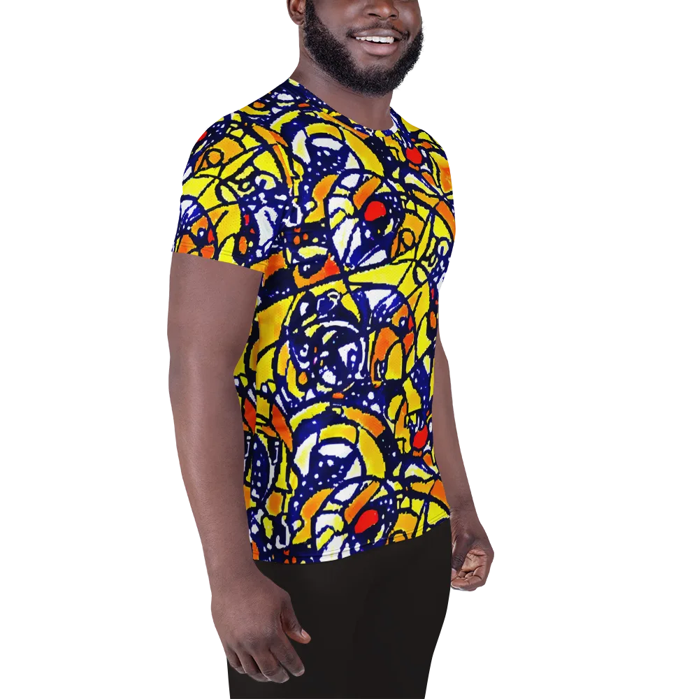 Electric Sunburst on Men's Athletic T-Shirt — Right