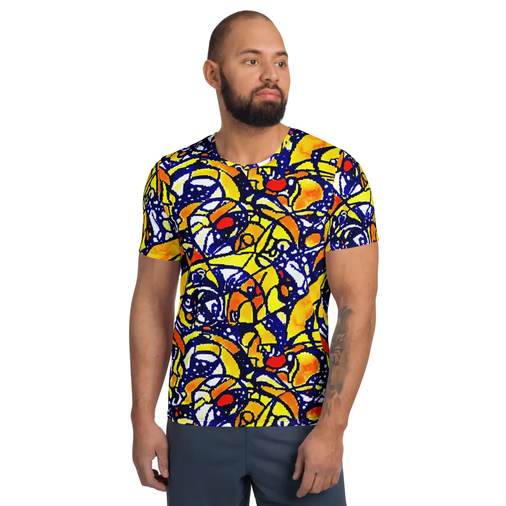 Electric Sunburst on Men's Athletic T-Shirt — Front