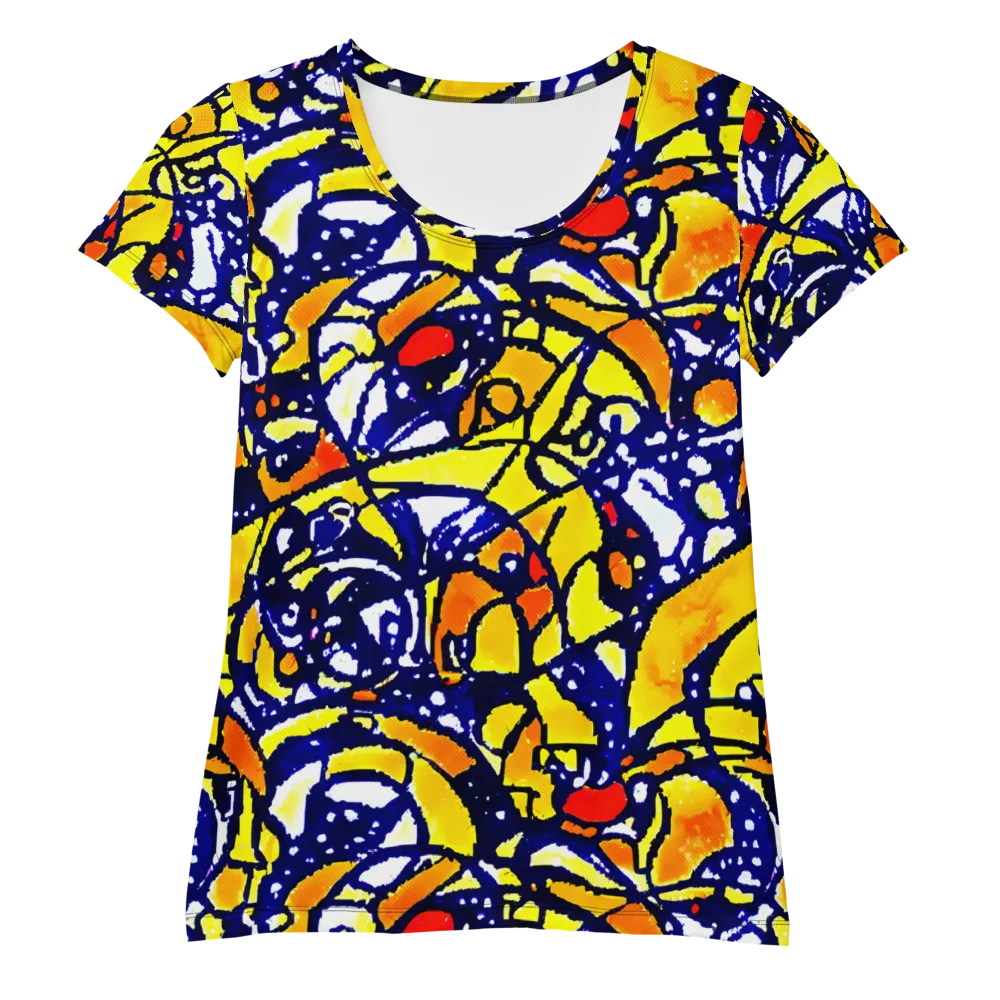 Electric Sunburst on Women's Athletic T-Shirt — Front