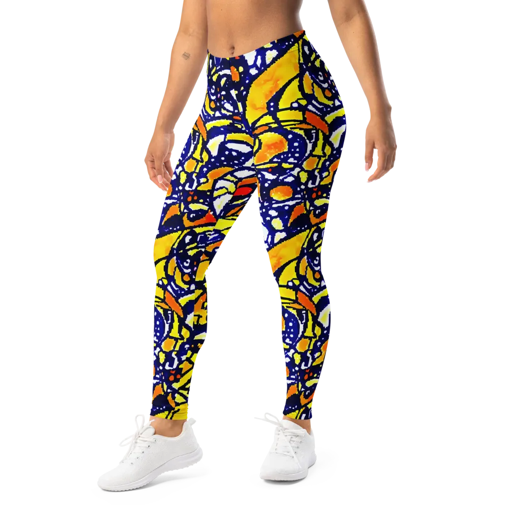 Electric Sunburst on Leggings — Left Front