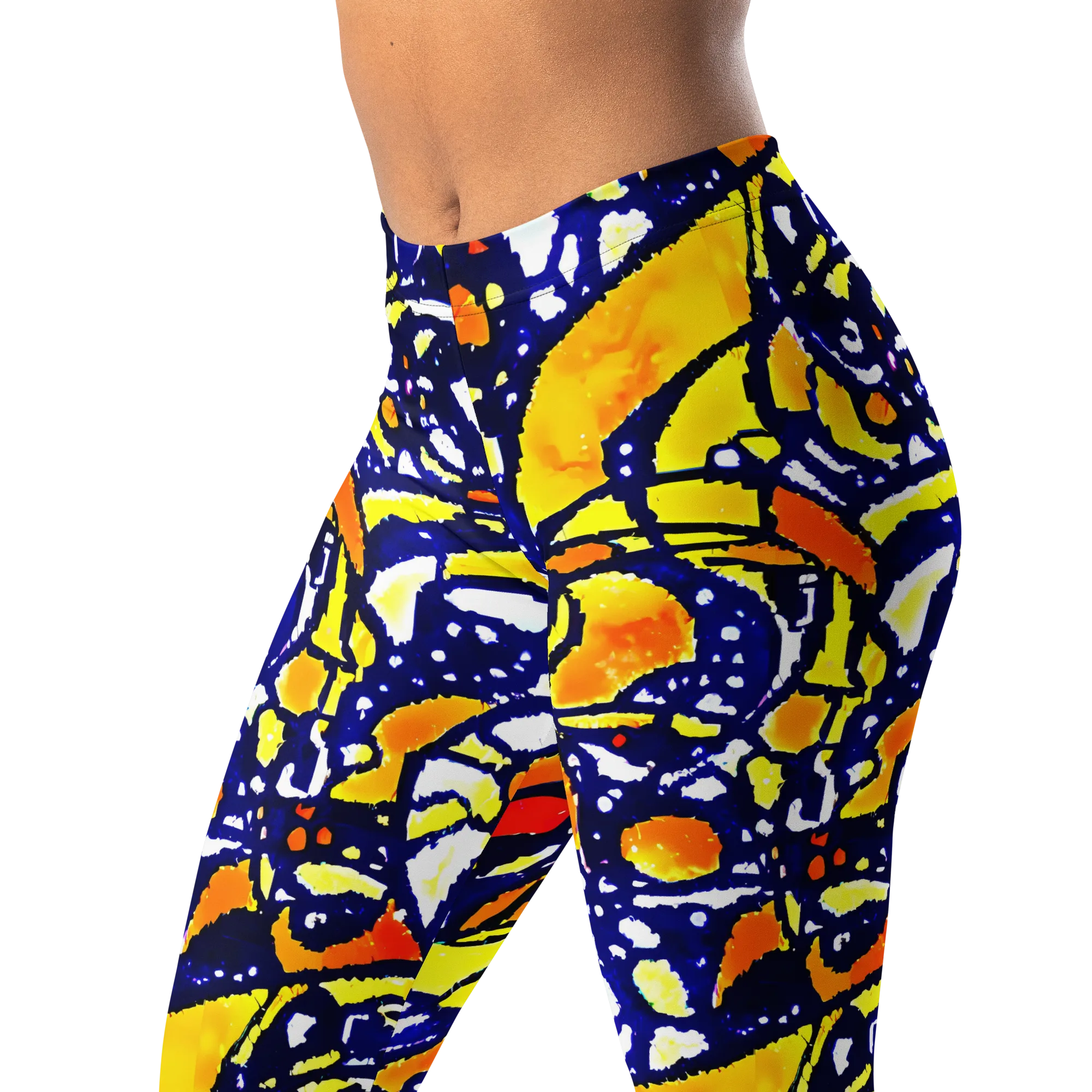 Electric Sunburst on Leggings — Left Front