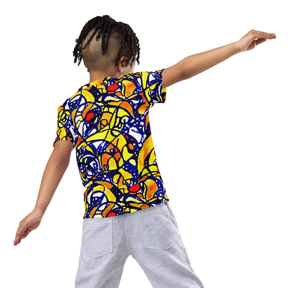 Electric Sunburst on Kids Crew Neck T-Shirt — Back