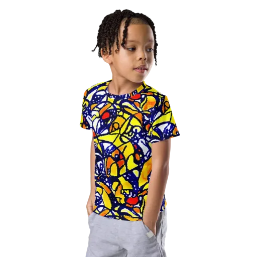Electric Sunburst on a Kids Crew Neck T-Shirt