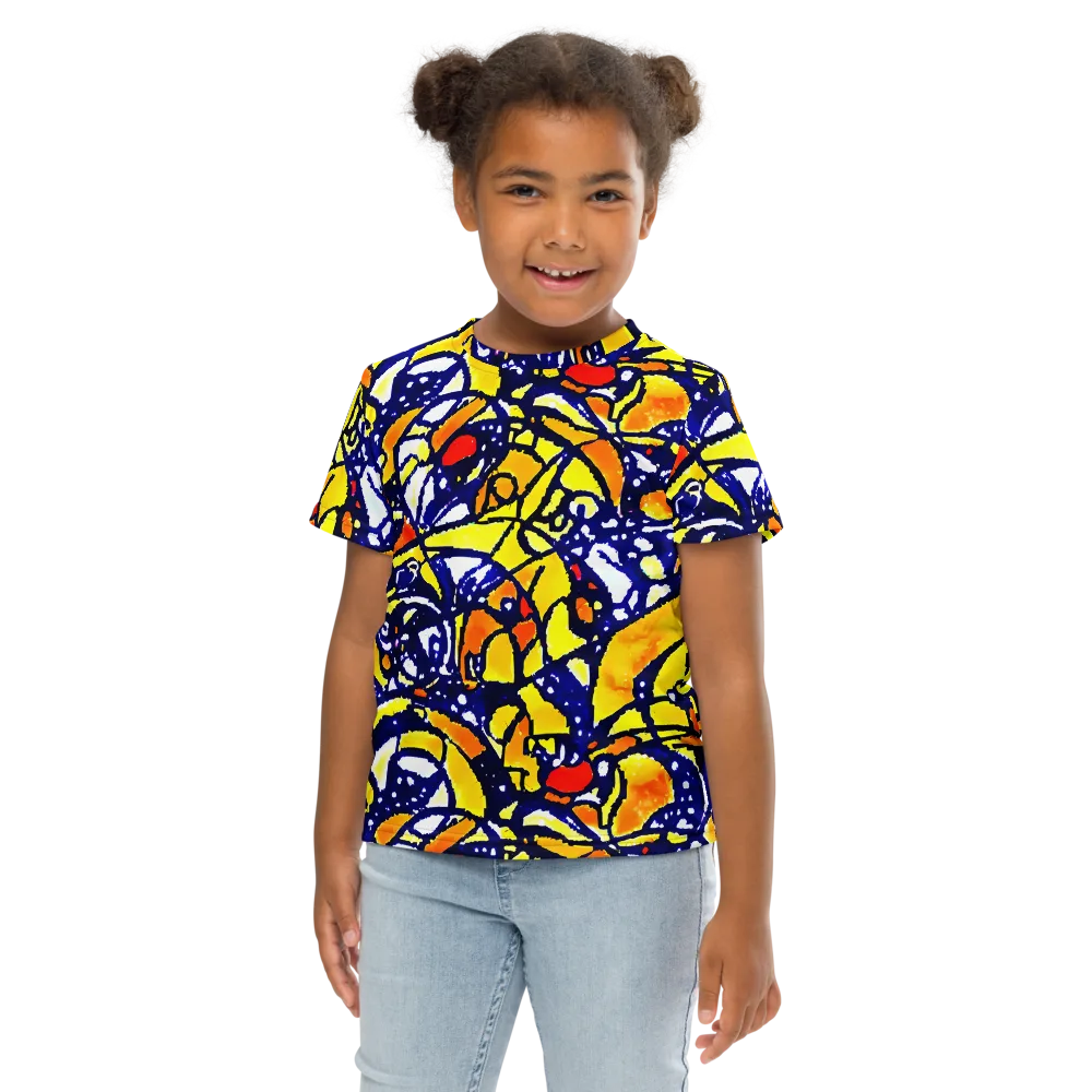 Electric Sunburst on Kids Crew Neck T-Shirt — Front