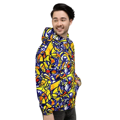 Electric Sunburst on a Hoodie