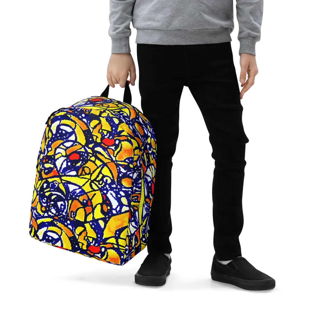 Electric Sunburst on Minimalist Backpack — Zoomed-in