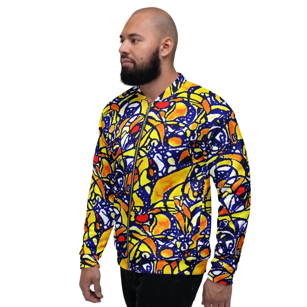 Electric Sunburst on Bomber Jacket — Left