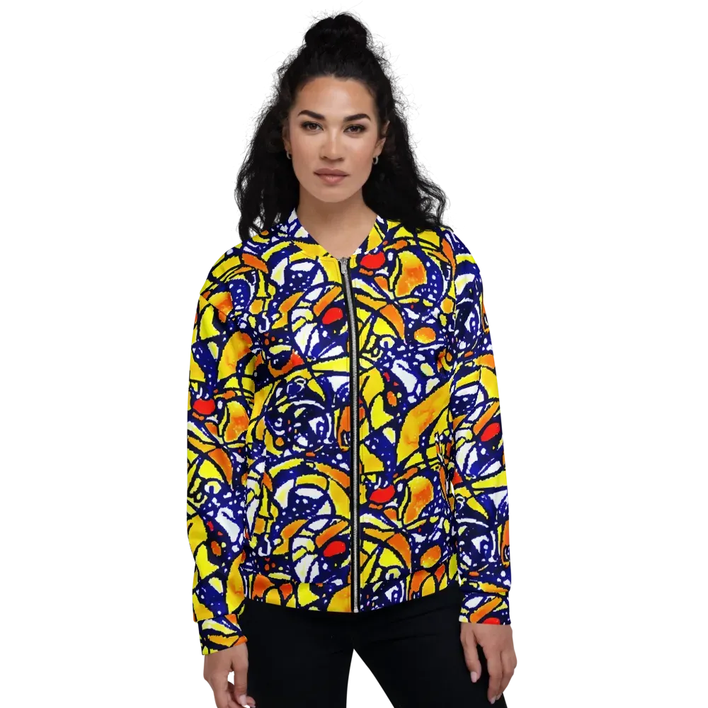 Electric Sunburst on Bomber Jacket — Front
