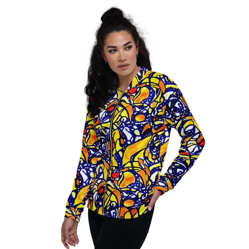 Electric Sunburst on Bomber Jacket — Left