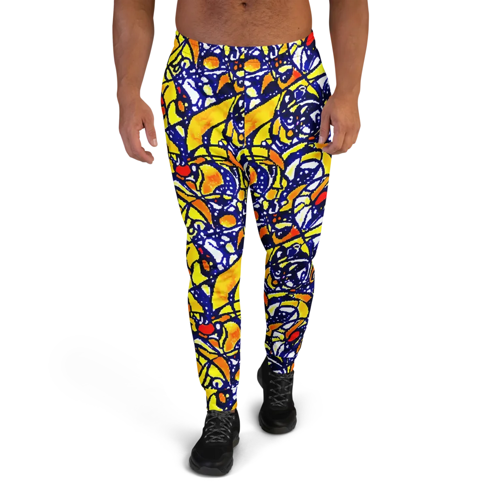 Electric Sunburst on Men's Joggers — Front