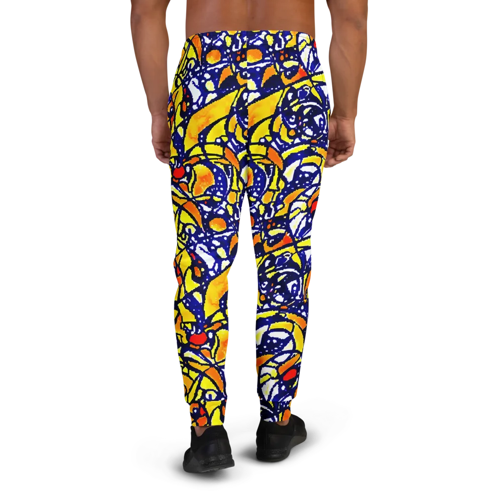 Electric Sunburst on Men's Joggers — Back
