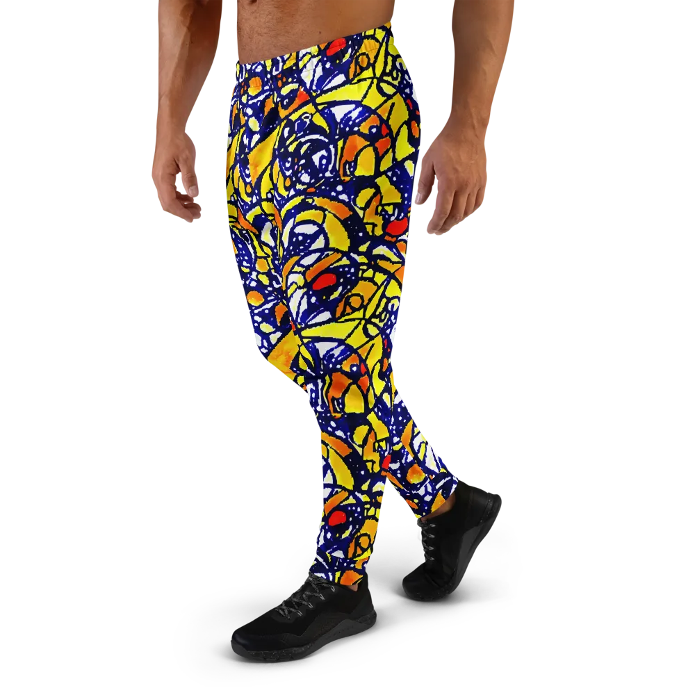 Electric Sunburst on Men's Joggers — Left