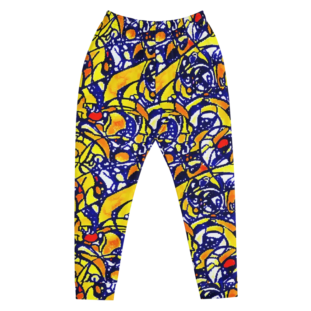 Electric Sunburst on Men's Joggers — Front