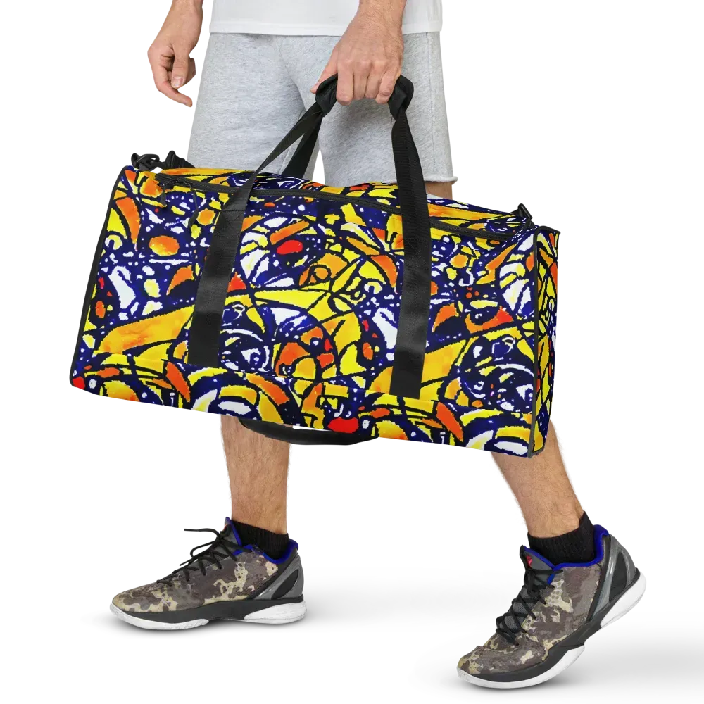 Electric Sunburst on Duffle Bag — Front