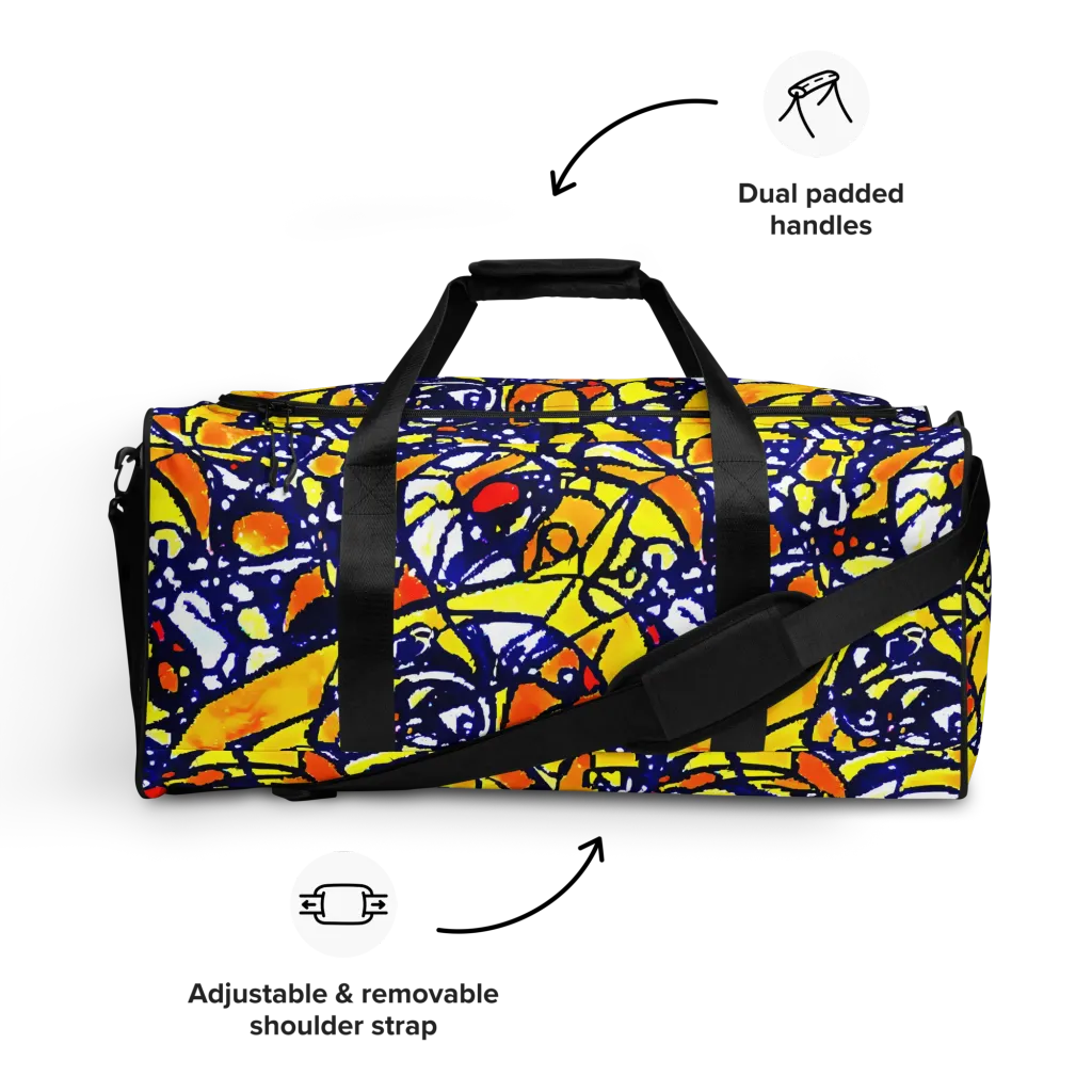 Electric Sunburst on Duffle Bag — Front