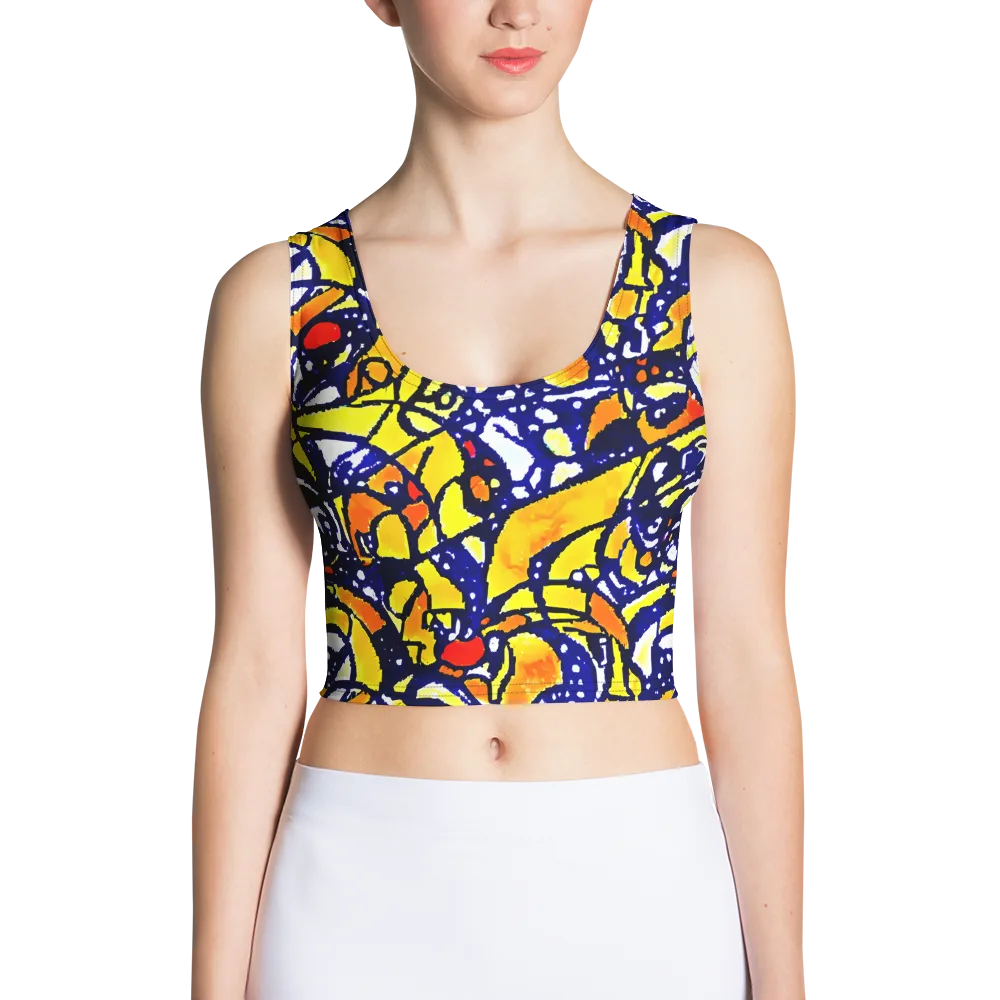 Electric Sunburst on Crop Top — Front