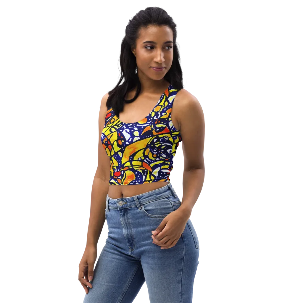 Electric Sunburst on Crop Top — Left Front