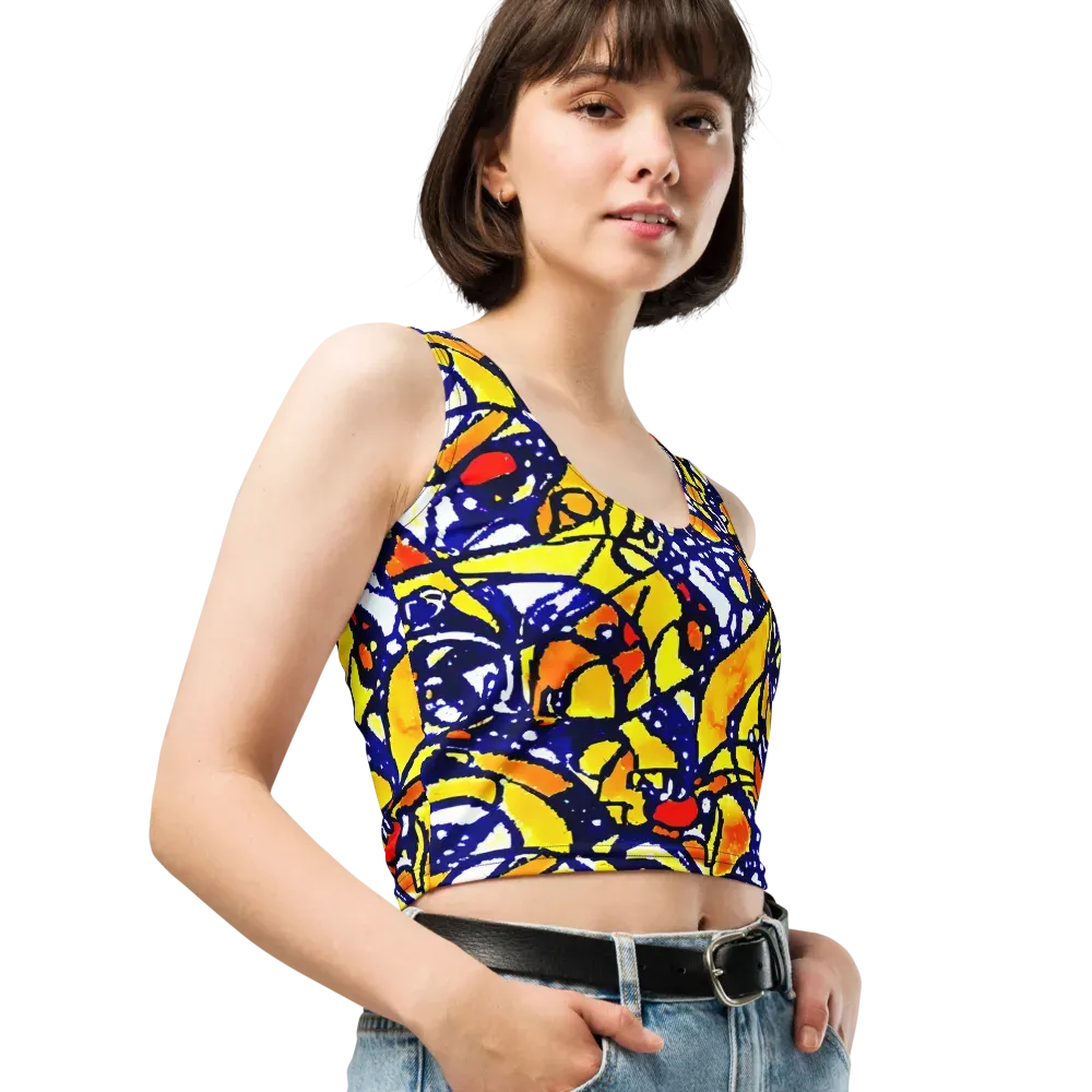 Electric Sunburst on Crop Top — Right Front