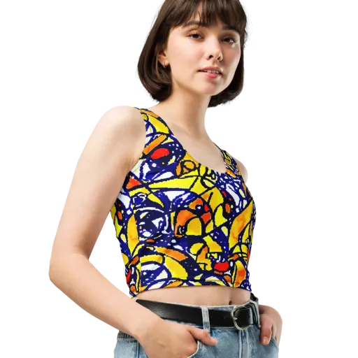 Electric Sunburst on a Crop Top