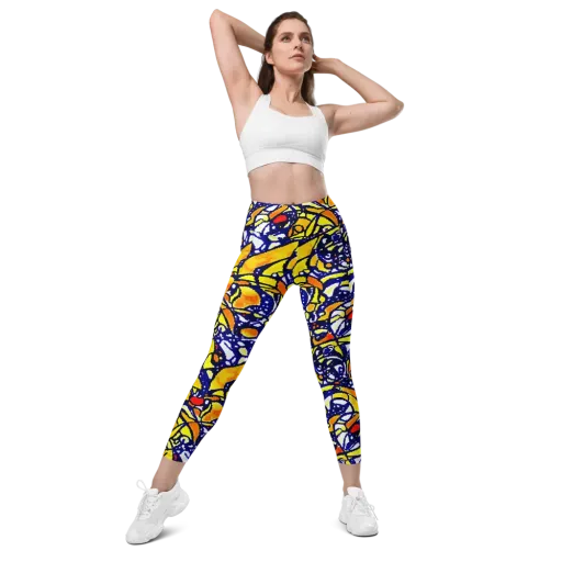 Electric Sunburst on a Leggings with Pockets