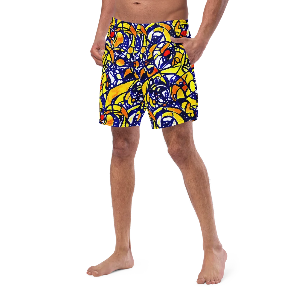 Electric Sunburst on Swim Trunks — Left Front
