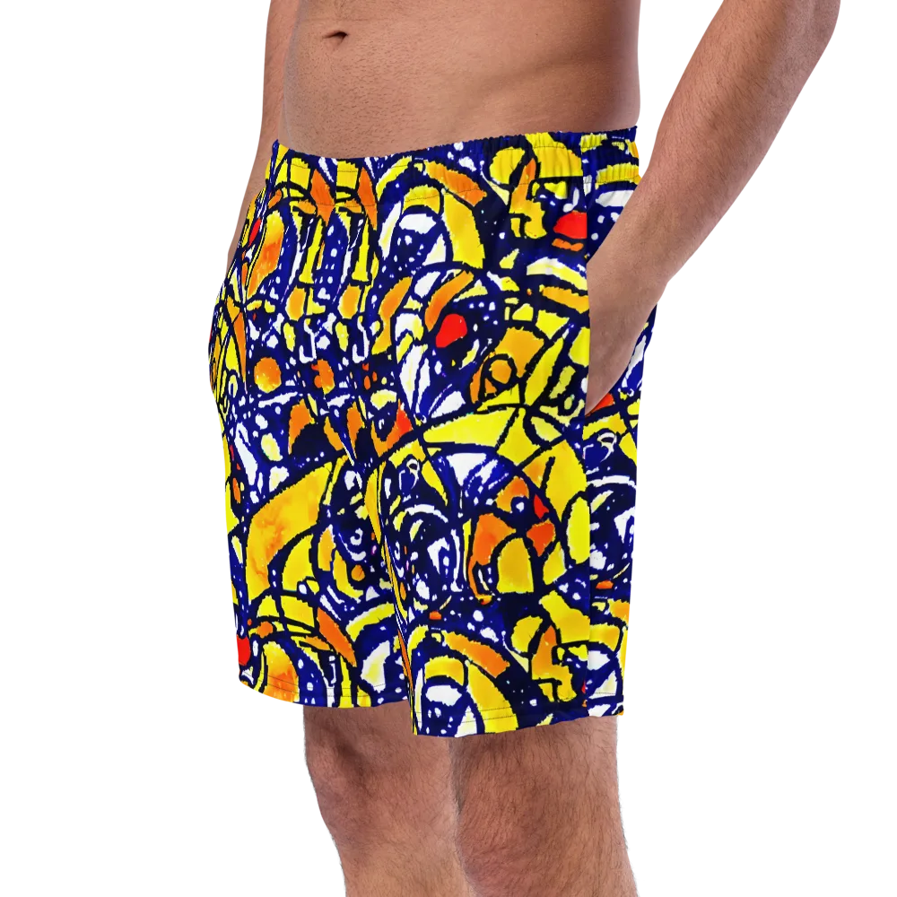 Electric Sunburst on Swim Trunks — Left Front