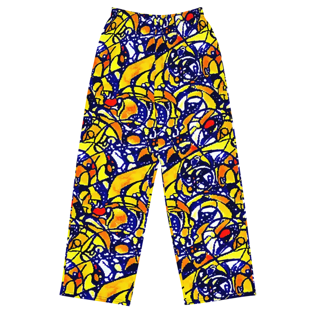 Electric Sunburst on Wide-Leg Pants — Front