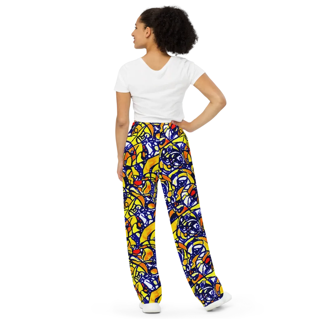 Electric Sunburst on Wide-Leg Pants — Back